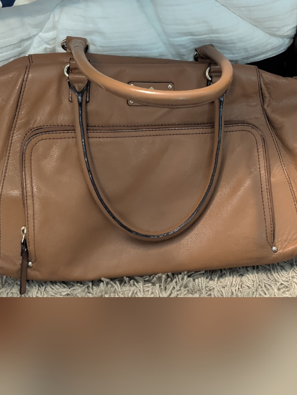 Kate Spade Marian Baxter Street satchel in Tan Classic Everyday Handbag